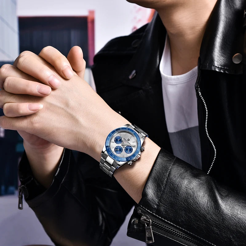 New PAGANI DESIGN Watches Men Luxury Chronograph Sport Quartz Wristwatch 2024Male Waterproof Automatic Date Relogio Masculino