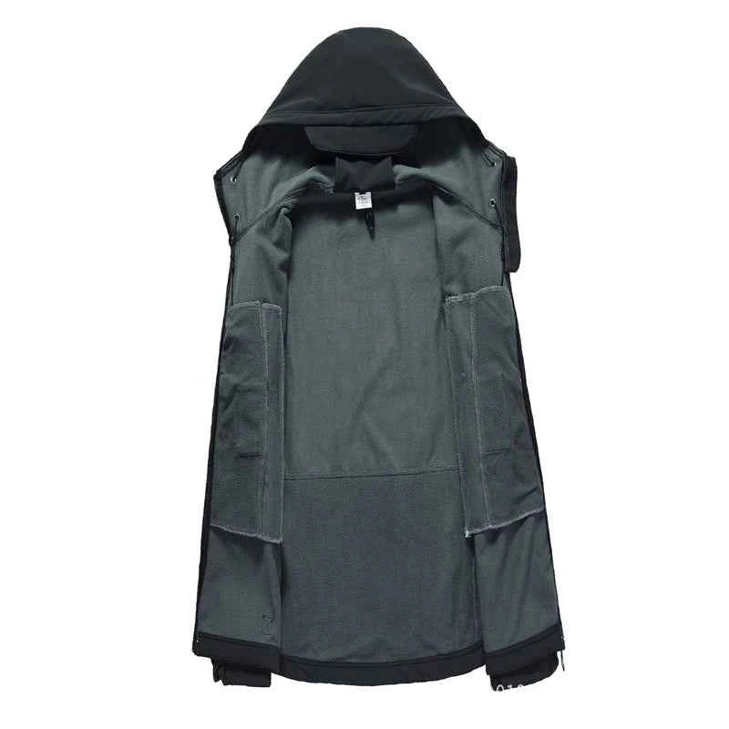 Winter Autumn Tactical Jackets Elastic Men Fleece Waterproof Suits Fishing Warm Hiking Camping Tracksuits Set Hood Coat S-5XL