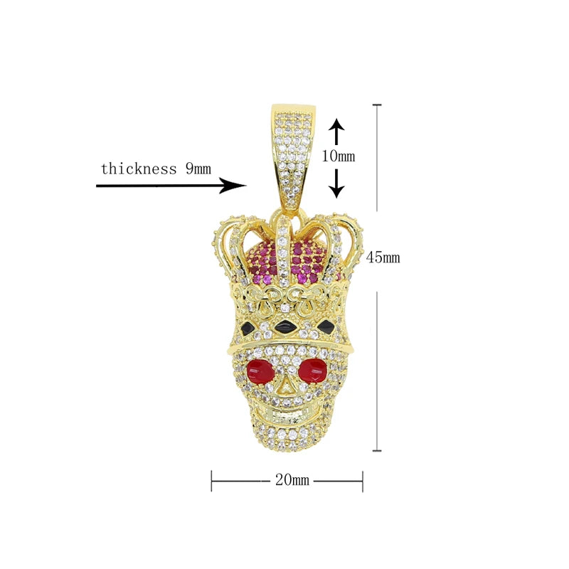 18K Gold Plated Micro Pave Cubic Zirconia CZ Plug Shape Pendant Hip Hop Style Yellow Gold Necklace for Engagement Wedding Party