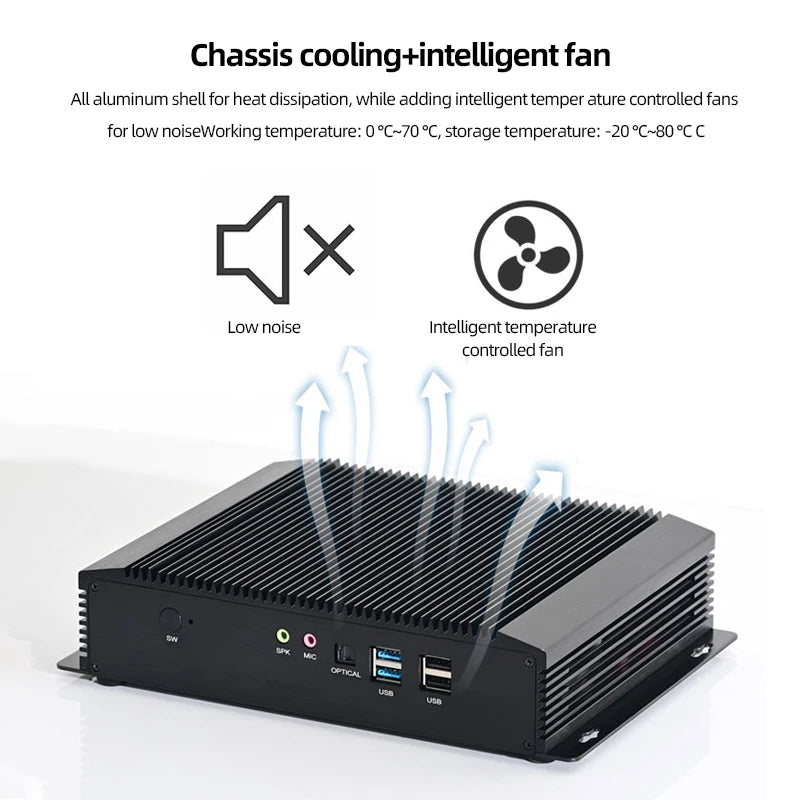 Adipcom MFC-4000 Mini PC CPU Intel 10th Gen Core I5-1035G4 I7-1065G7 16Gmemory 2*DDR4 Fanless Industrial Desktop Office Stock