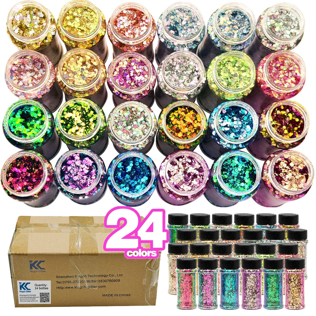 US Warehouse High Bright Glitter Set Free Shipping High Quality Polyester Hexagon Glitter Powder for Resin Crafts Nail