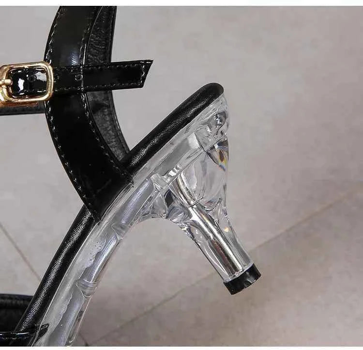 Sandals Women Shoes Big Size 43 Thin Heels Summer Candy Color Peep Toe High Heels Sexy Nightclub Party Slides Cross-Strap Shoes