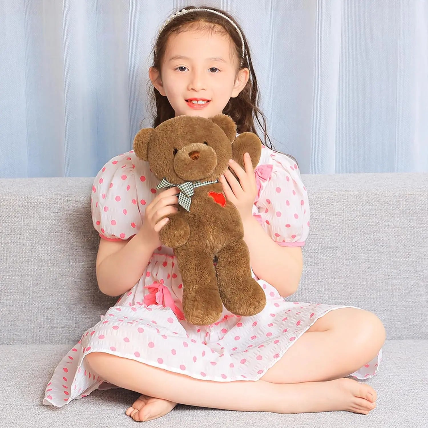 Free Shipping Unisex 35cm 50cm Cute Brown Teddy Bear Plush Toy Stuffed Animal Gift for Valentines Day Christmas Kids Gift