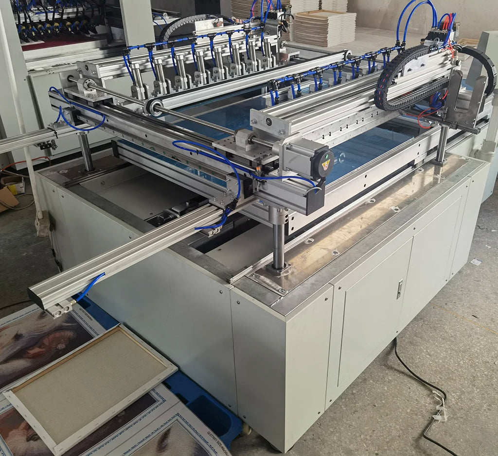 Wholesale Supplier Semi Automatic Canvas Stretching Frame Assemble Machine for Stretcher Bars