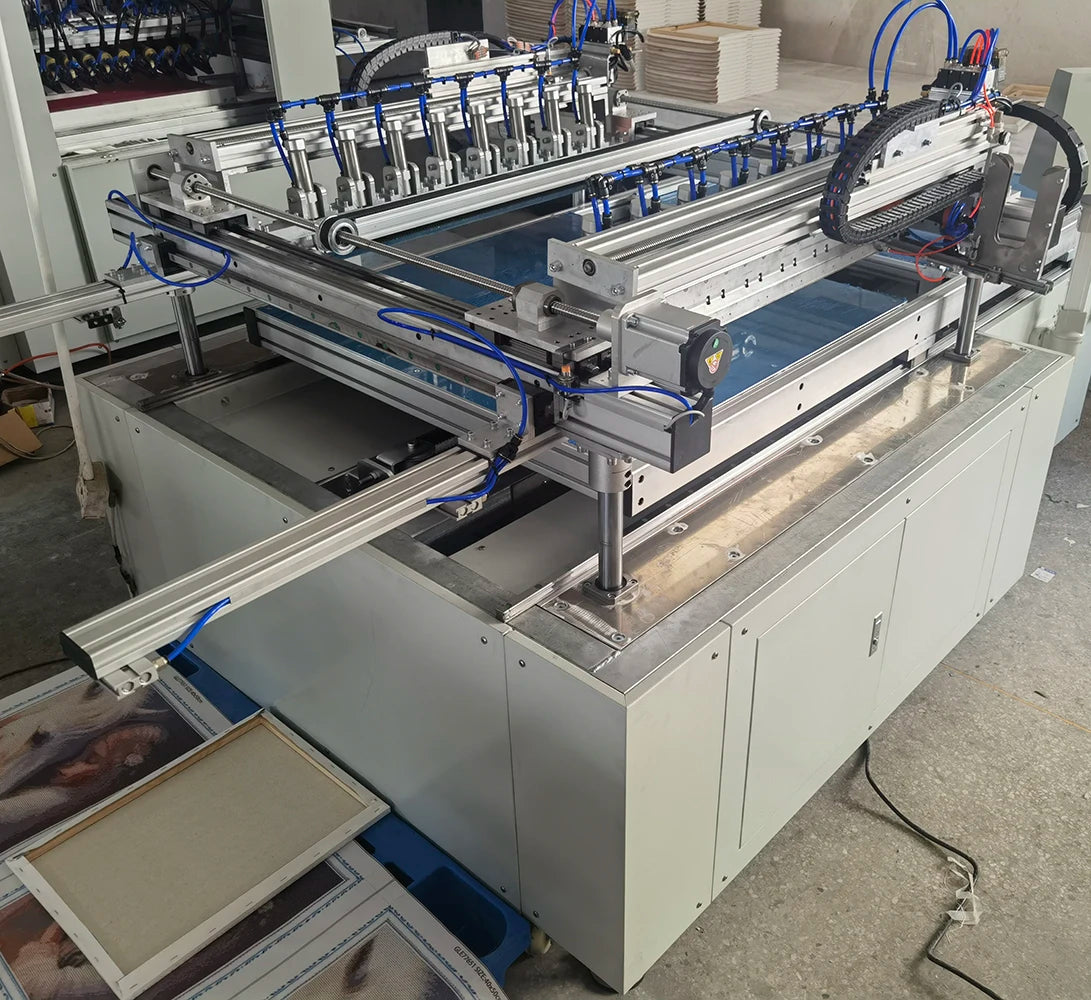Wholesale Supplier Semi Automatic Canvas Stretching Frame Assemble Machine for Stretcher Bars