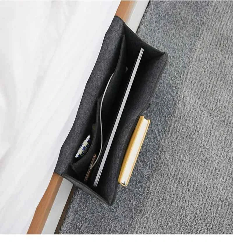 Storage Hang Bag Felt Dormitory Bed Sofa Bedroom Carpet Store Content For CD Magazines, Stationery Pad Mobile Phones Sundries