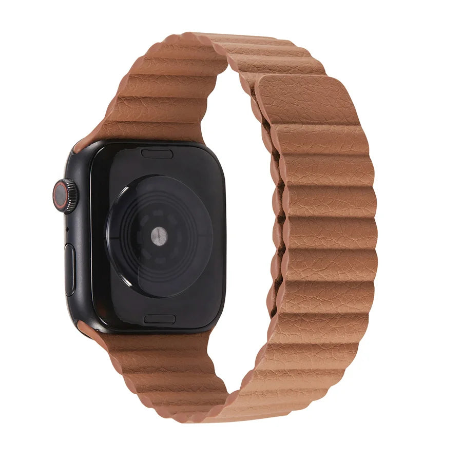 Dropshopping Leather Links for IWatch Band 45mm 41mm 44mm 40mm Magnetic Loop Bracelet for Iwatch Series 8 7 SE 6 5 4 3 Strap