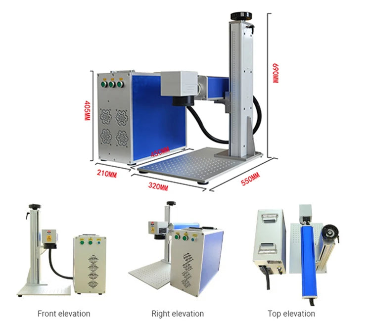 ActionLasers Fiber Laser Marking Machine Metal Engraving Raycus Fiber Laser 20W 30W 50W 3D Rf Laser Marking Tube Metal and Some Nonmetal