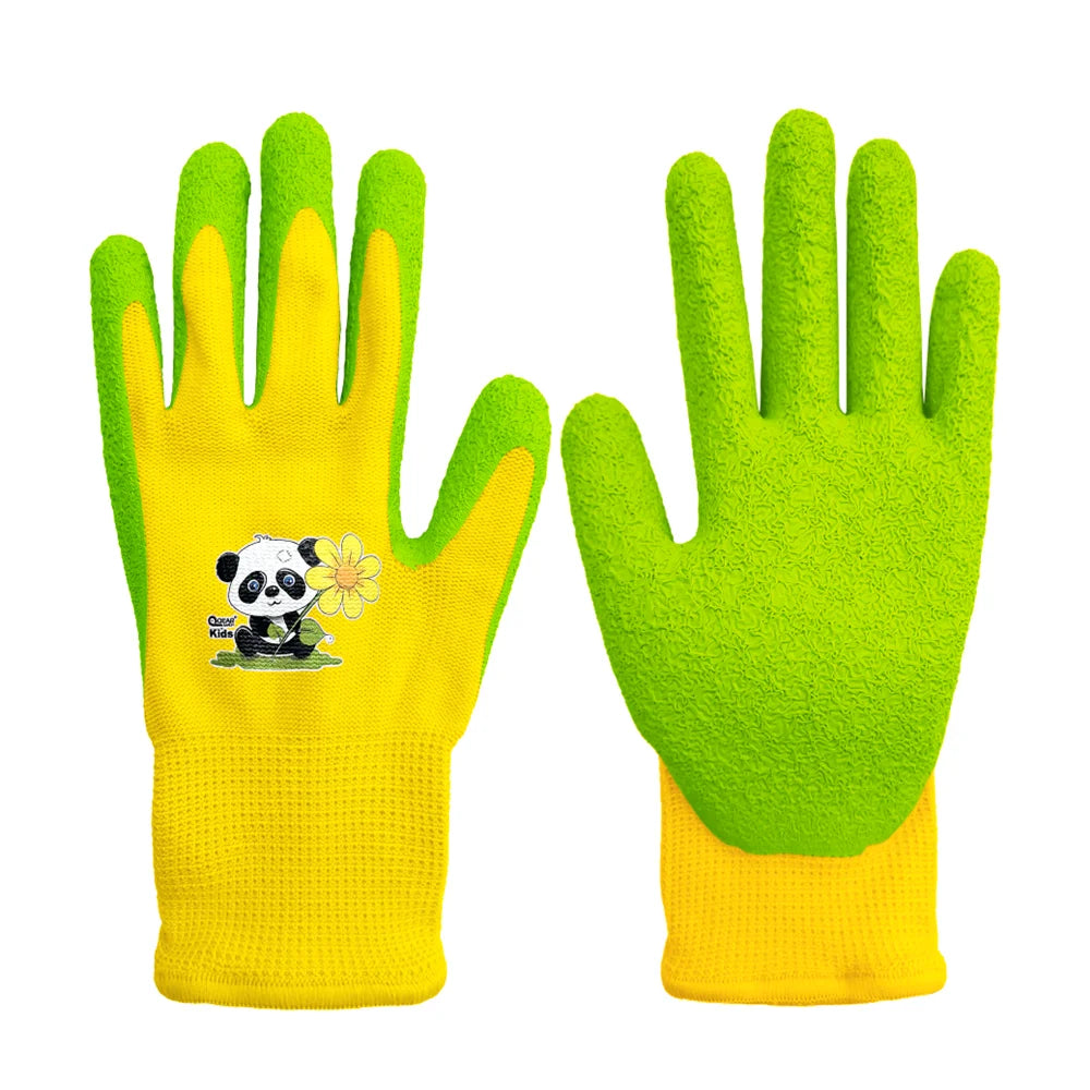 Kids/Toddler /Junior Garden Safety Rubber Coated Gloves, DIY, Age from Year 3 to Year 12, Palm Natural Latex Coated