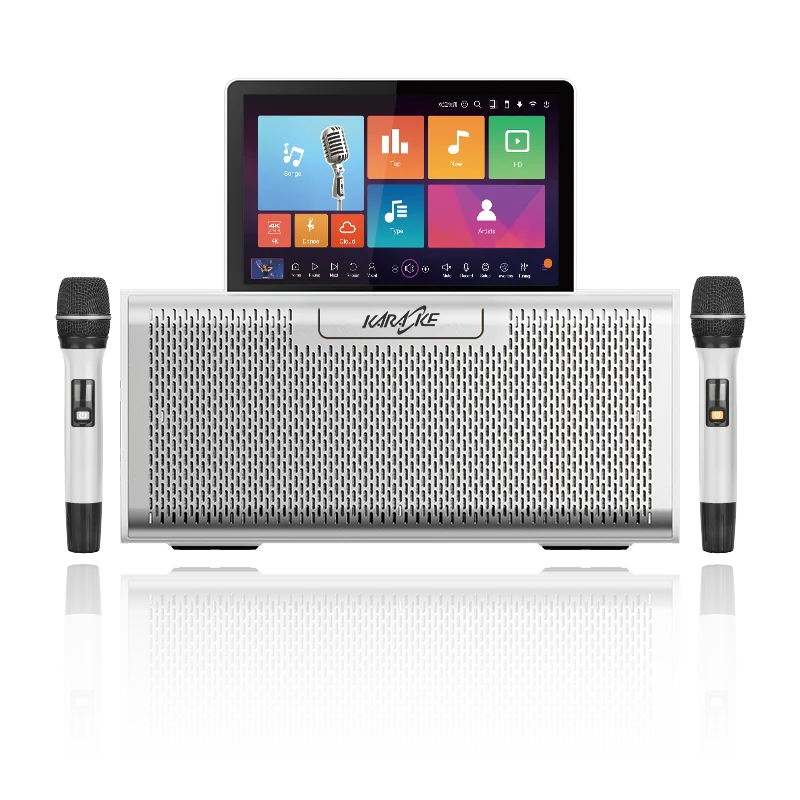 2025 Professional Android All-in-One Home Theater Player Touch Screen Karaoke System with Sound & Song Jukebox for Indoor Use