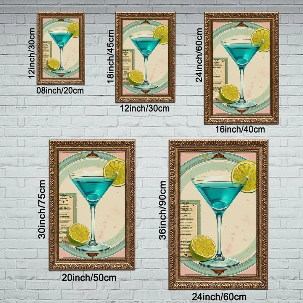 12x18 Gold Frame Classic Telescope Diagram for a Stargazer's Attic Retreat