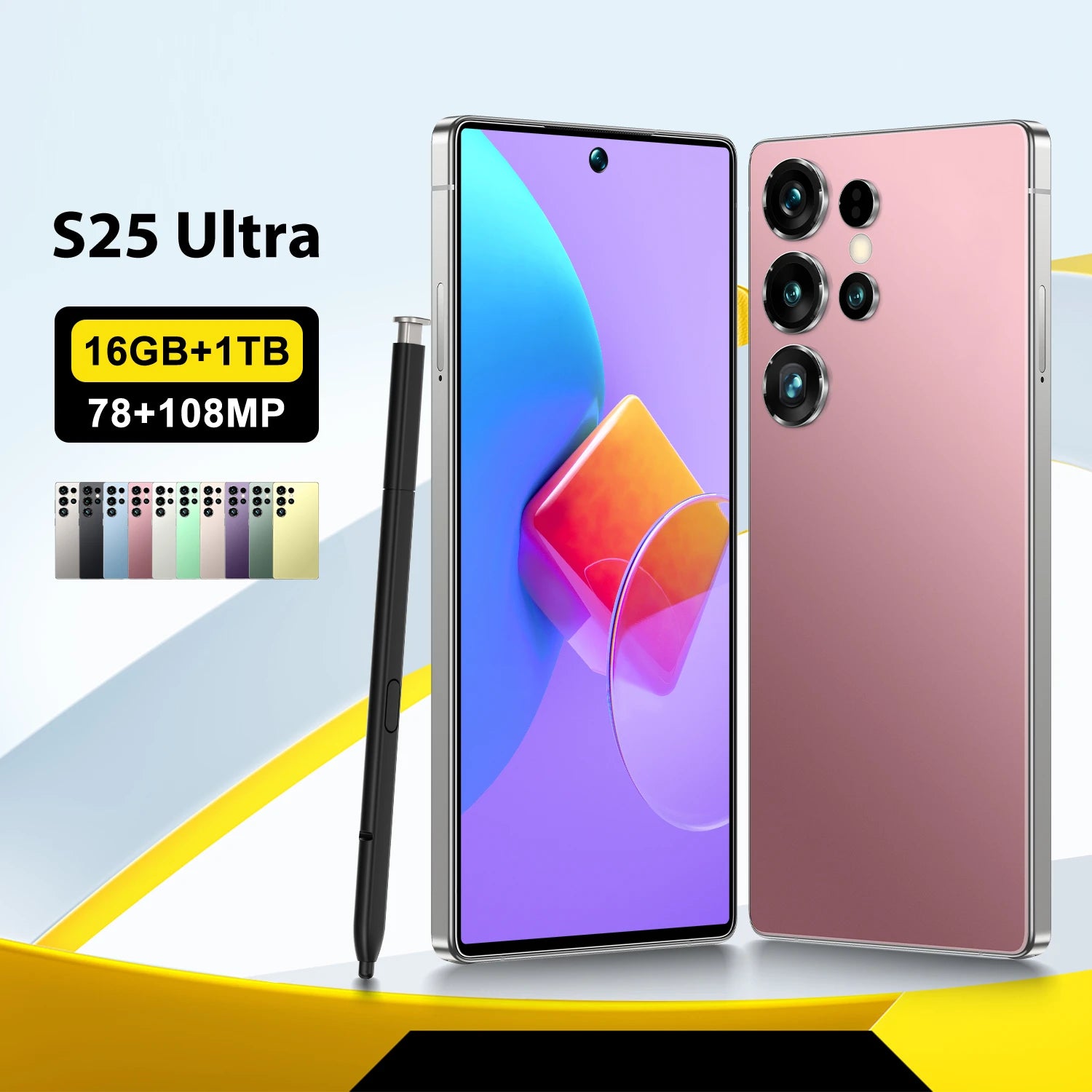 Original Condition S25 ULTRA 5G Cellular Phone 108MP Rear Camera 7.3 Inch Screen 7800mAh Battery Smart Cell Phone Unlocked