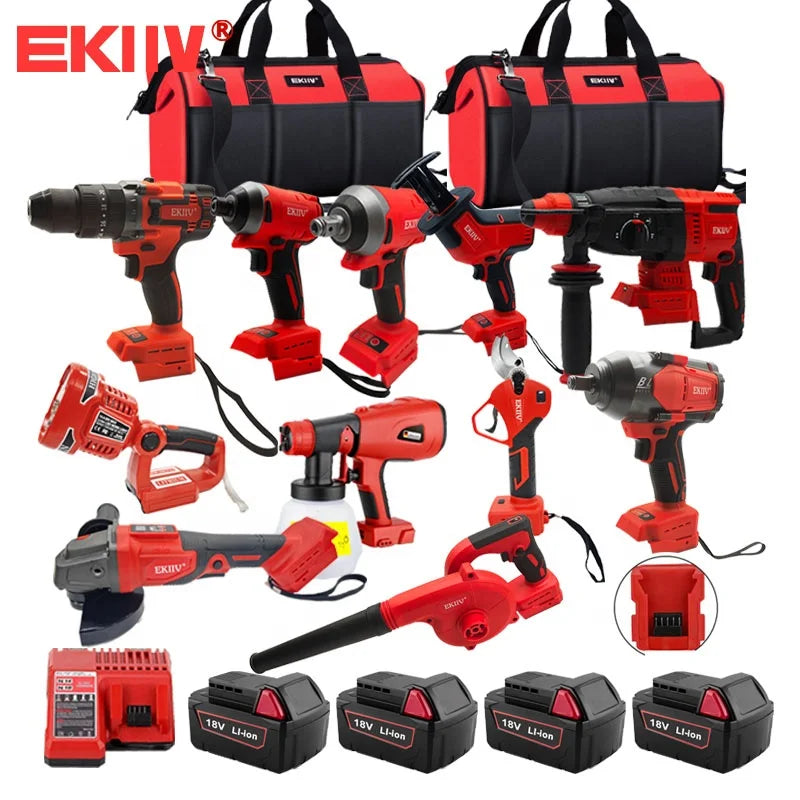 EKIIV 21v 18V Tool Kit & Power Tools / Cordless Drill in Stock High Quality Safe Power Toolkit Motor Mini Electric Drill