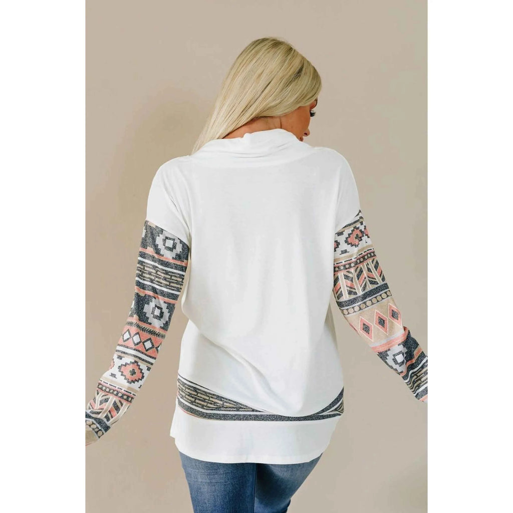 TD Women's Nomadic Sweatshirt Streetwear Style Puff Printing Silk Material Buttoned Zipper Design One Size Fits All Winter