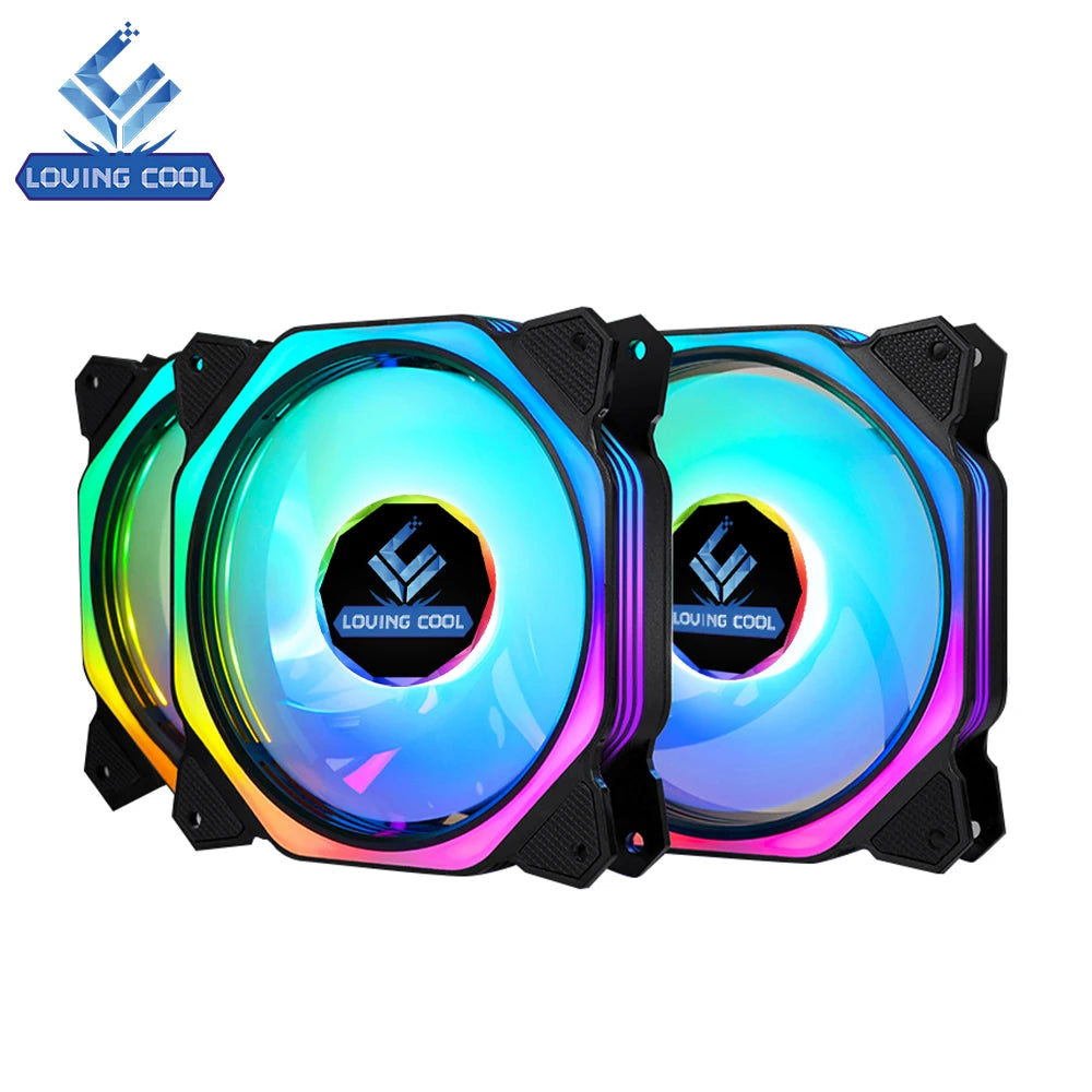 in Stock 12V DC 120mm LED Computer Case Fan Plastic Heatsink Effective PC Cooling Fans
