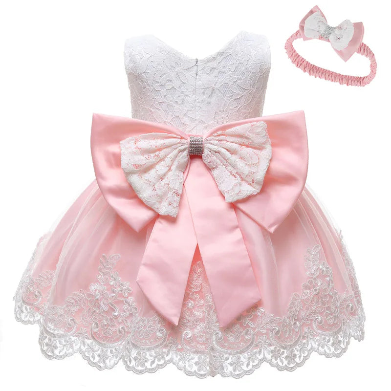Newborn Baby Girls White Princess Christmas Dress Kids Dresses For Girls Baptism 1st Birthday Wedding Bridesmaid Infant Vestidos