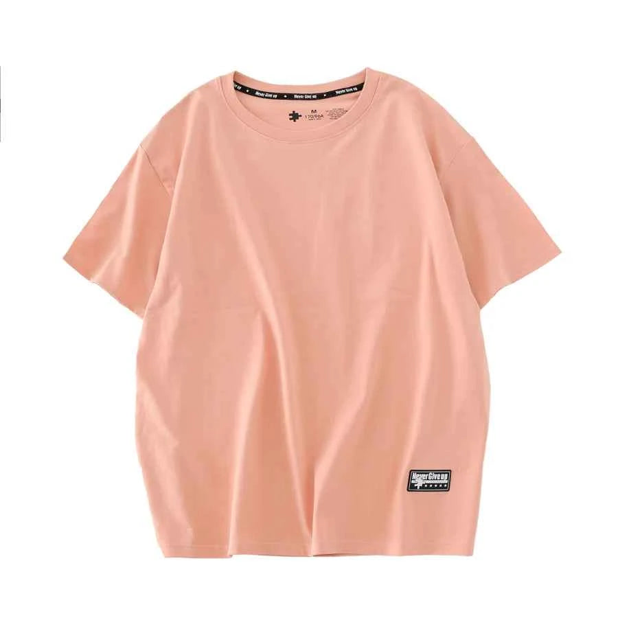 WAVLATII Women New Cotton T shirts Female 210 GSM Purple Solid Fashion Casual Oversized Short Sleeve Tees Tops for Summer WT2470