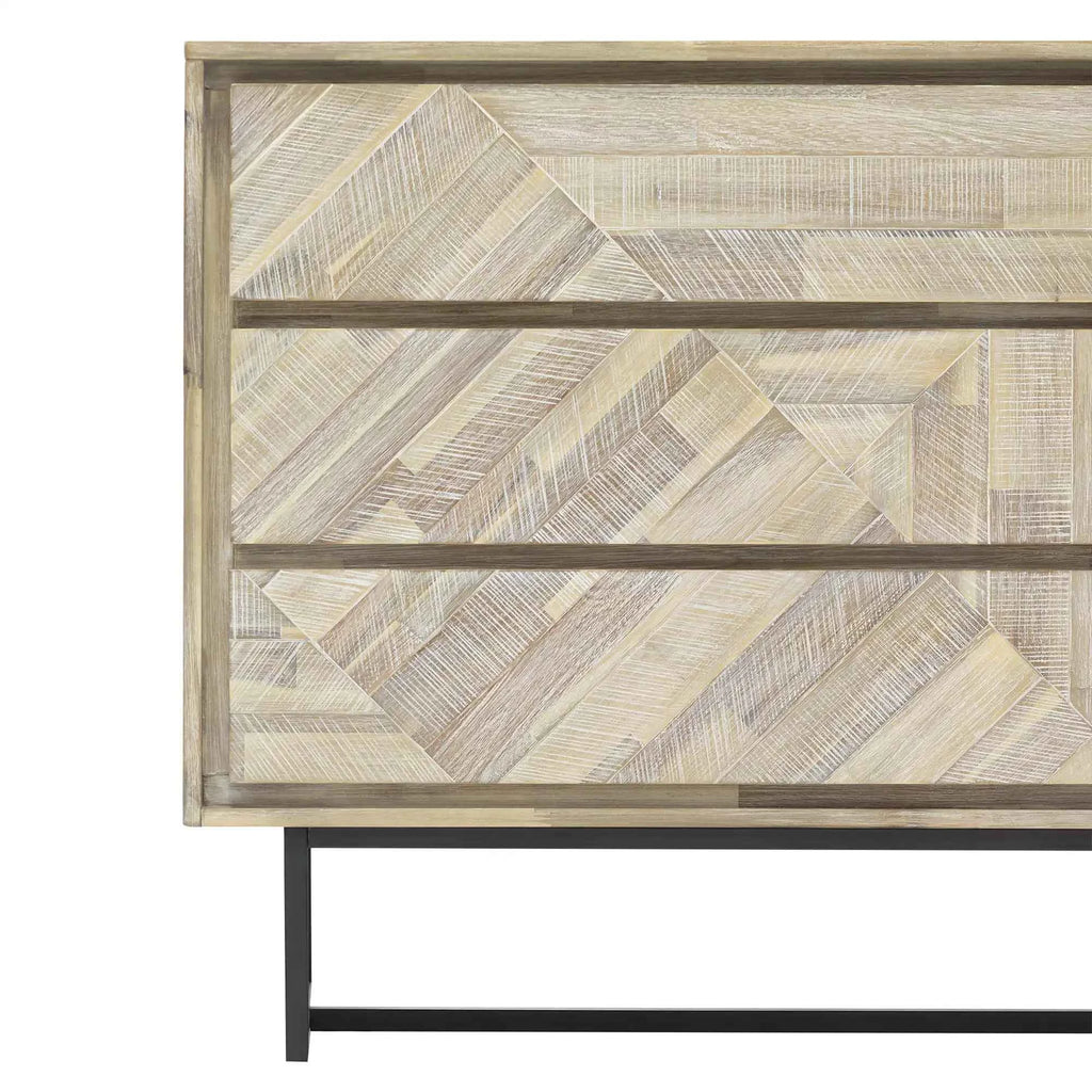 HMS 61 Natural Solid Oak Wood Six-Drawer Double Dresser Modern Minimalist Bedroom Furniture with Storage for Living Room Bedroom