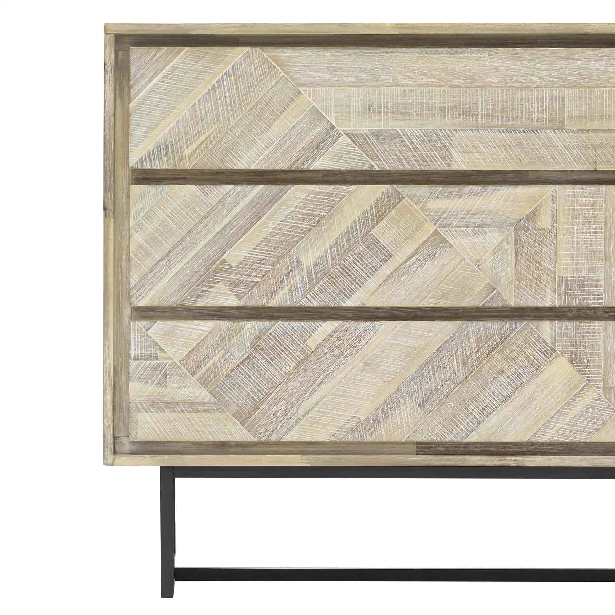 HMS 61 Natural Solid Oak Wood Six-Drawer Double Dresser Modern Minimalist Bedroom Furniture with Storage for Living Room Bedroom
