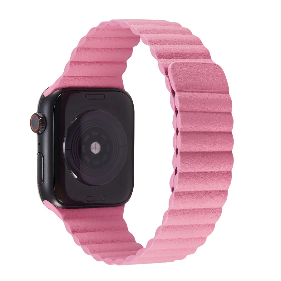 Dropshopping Leather Links for IWatch Band 45mm 41mm 44mm 40mm Magnetic Loop Bracelet for Iwatch Series 8 7 SE 6 5 4 3 Strap