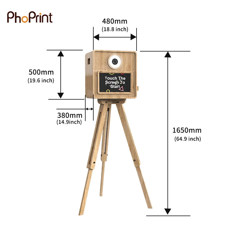 Portable Touch Screen Light Weight Instant Printing Dslr Vintage Photo Booth Machine for Party