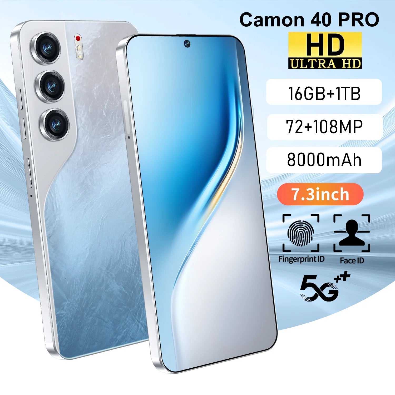 2025 Camon 40 Smartphone High Quality 5G 16GB 1TB Large HD Screen 108MP Rear Camera English Speaking Cellular (CDMA LTE)