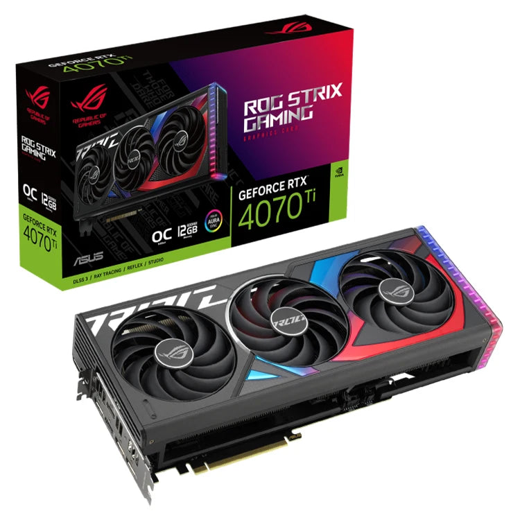 Used ROG Strix GeForce RTX 4070Ti 12GB GDDR6X OC Edition Graphics Card With 12GB GDDR6X 192-bit Memory Support OverClock
