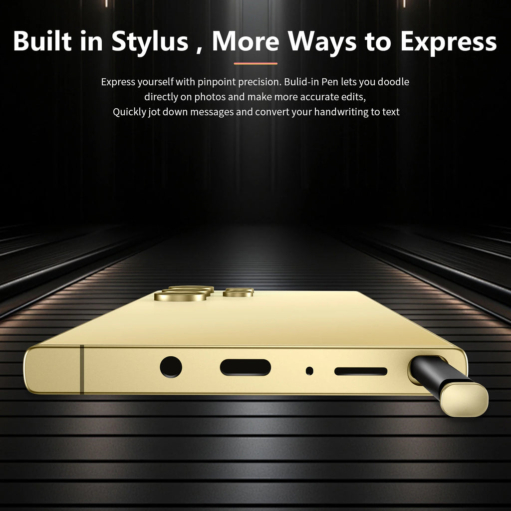 Samsum S24 Ultra Smartphones 8+256GB 5G Dual SIM Original CPU Octa Core HD Screen Resolution LTE Cellular Mobile Phone