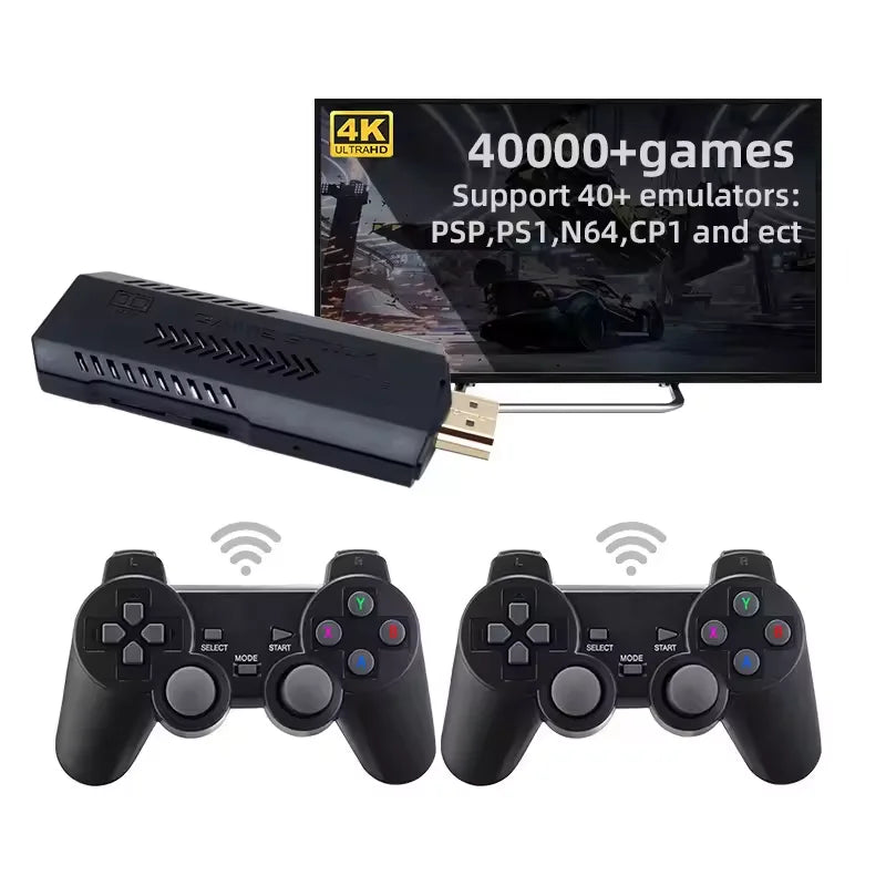 2025 Best Selling Low Price X2 Plus 4K HD TV Game Box Game Stick Video Band 2.4G Wireless Controller 40000 Games
