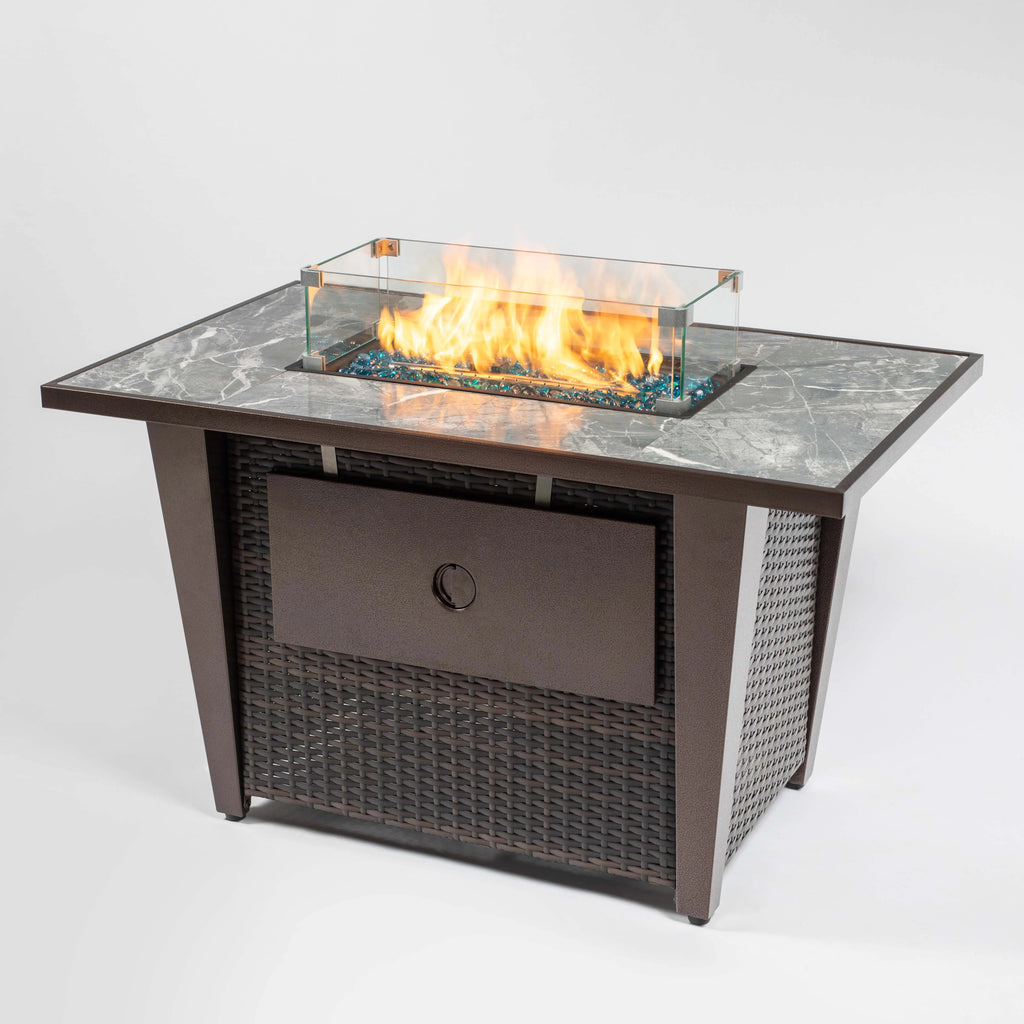Outdoor Metal Fire Pit Column Patio Gas Fire Pit US Free Shipping