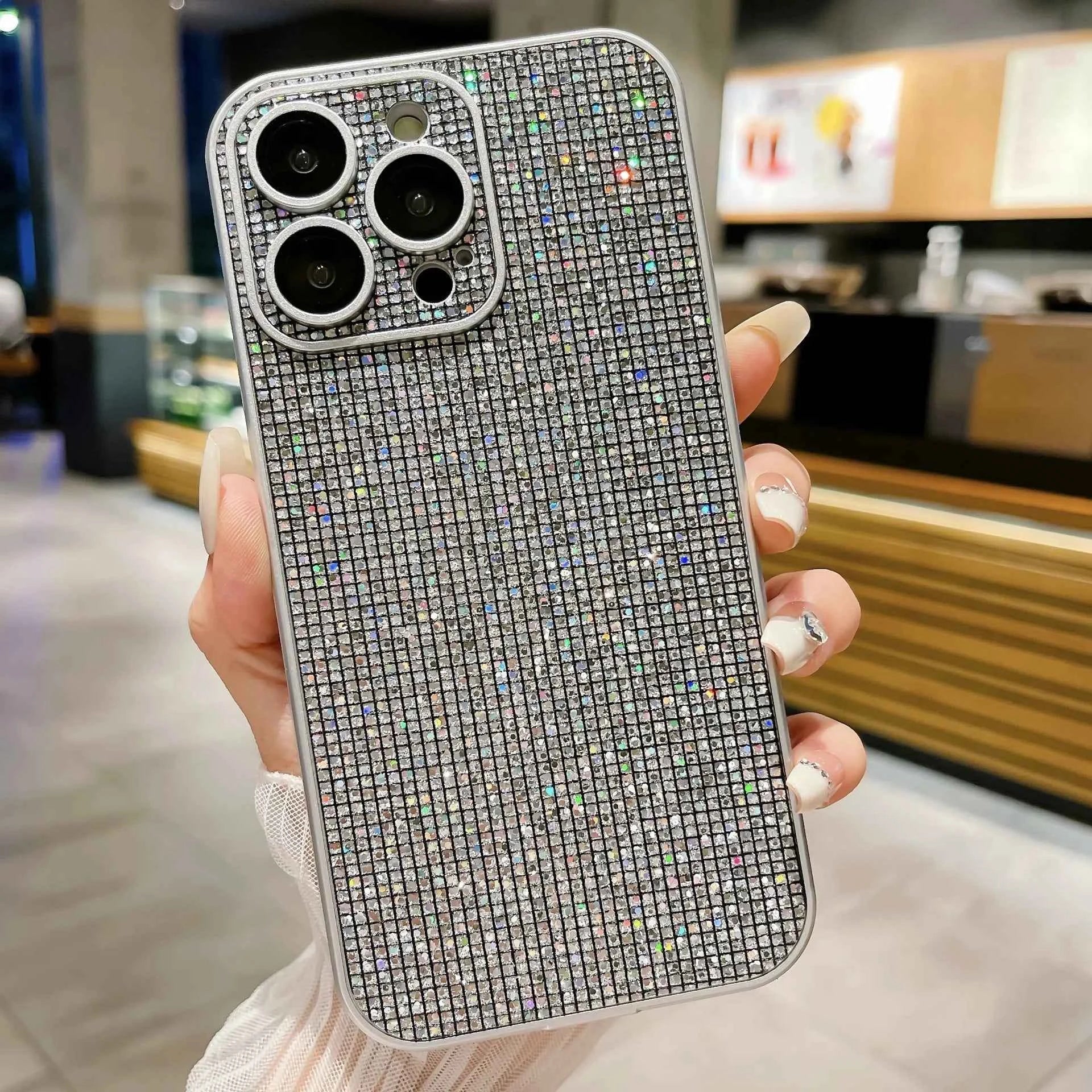 Luxury Women's Bling Diamond 3D Glitter Rhinestone Phone Cases for iPhone 15 15 Pro Max Sparkle Shiny Cute Mobile Phone Cases