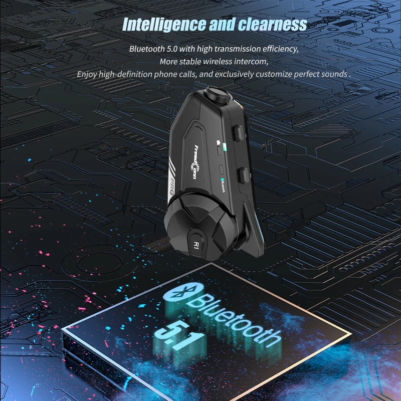 FreedConn R1 PRO for Helmet Camera Intercom 2k 1000M Motorcycle WiFi Rider-to-Rider Communication Noise Cancellation