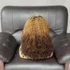 Factory Price Sdd Unprocessed Natural Black Raw Indian Hair,14Inches Pixie Curly 13X4 Frontal Transparent Lace Bob Wig Drop Ship