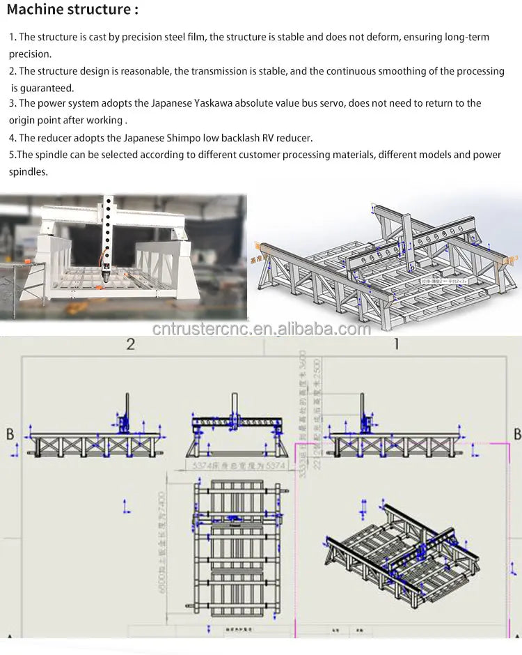 Hot Sale 5 Axis CNC 2000*4000mm Large Size ATC CNC Router 4 Axis CNC Foam Cutter With Rotary