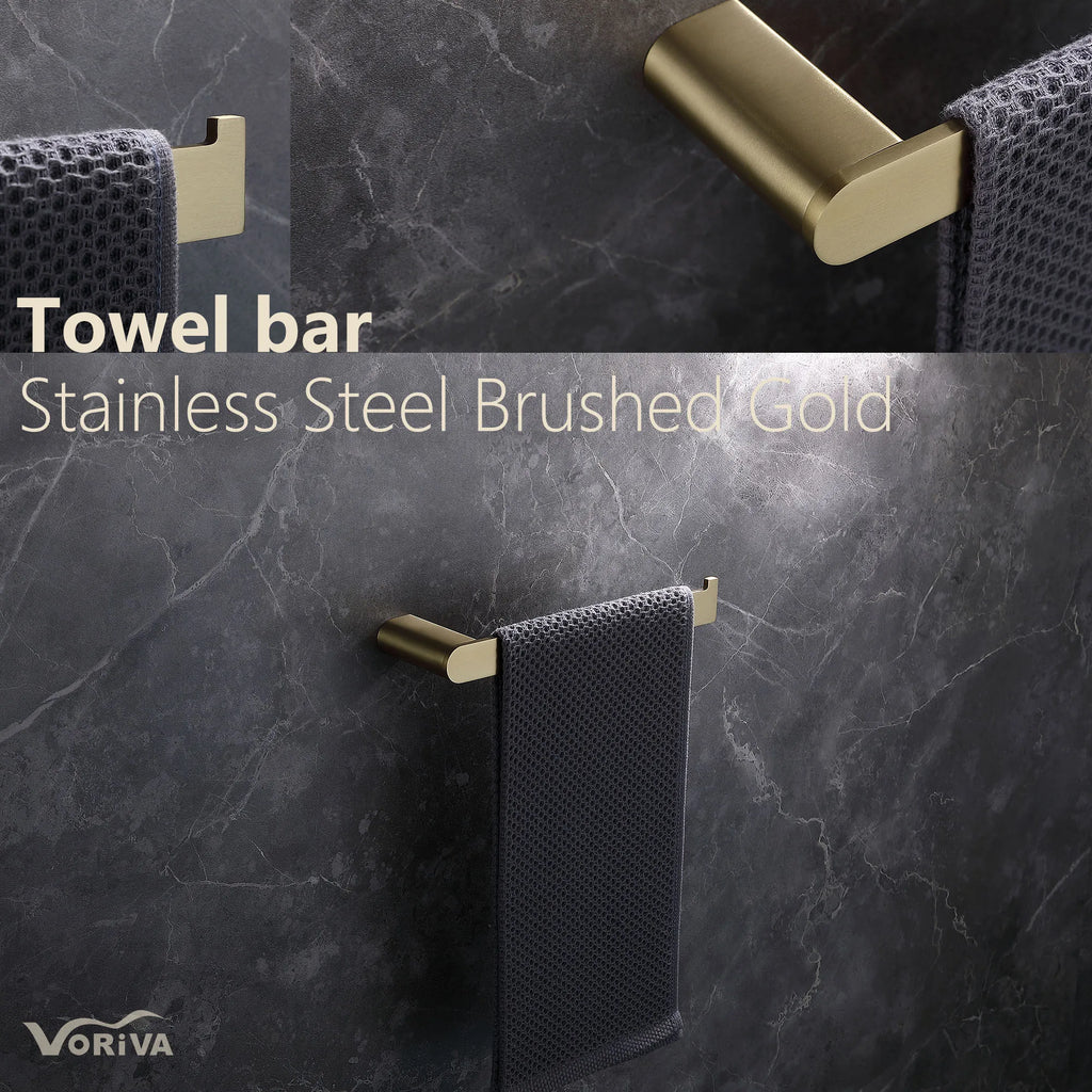 Luxury Wall Mounted Brushed Gold Bathroom Accessories Set Stainless Steel Towel Bar Set Hardware Accessories