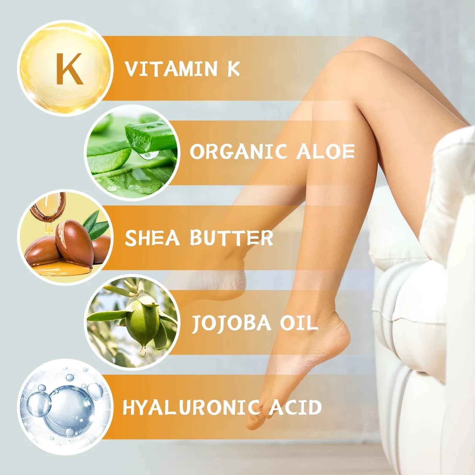 EELHOE Earthworm Leg Vein Massage Cream Vitamin K Scar Care for Sore and Swollen Legs Skin Care