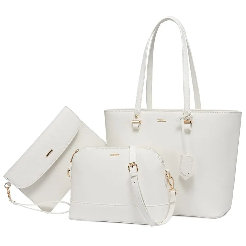 LOVEVOOK Hot Sale Factory Custom Women PU Leather Tote Bag High Quality Summer 3 Pieces Ladies Purses and Handbags for Women Bag