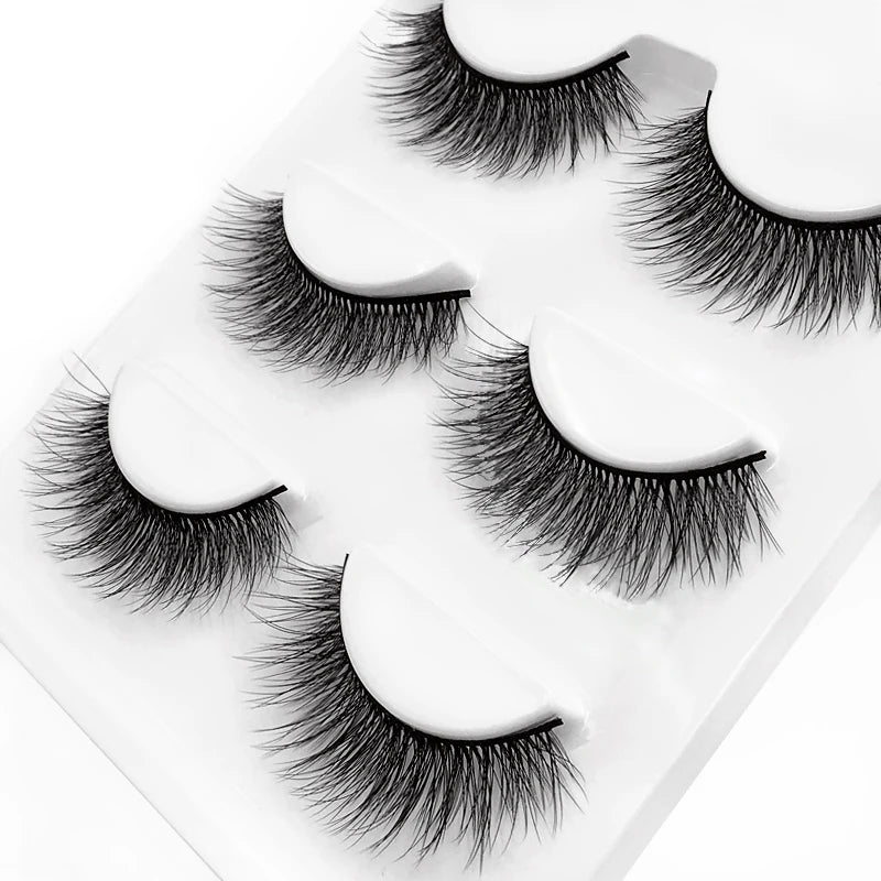 SHIDISHANGPIN 3 pairs 27 styles 3D Faux Mink Hair Soft False Eyelashes Fluffy Wispy Thick Fake Lash Handmade Eyelash Eye Makeup