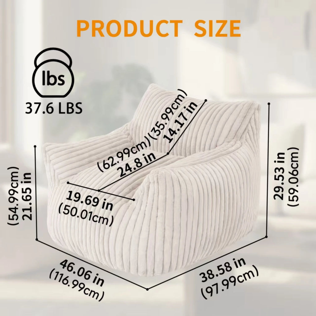 A Lazy Sofa 100% Polyester Cover 100% Shredded Memory Foam Filling Size: 46.06x38.58x29.53in