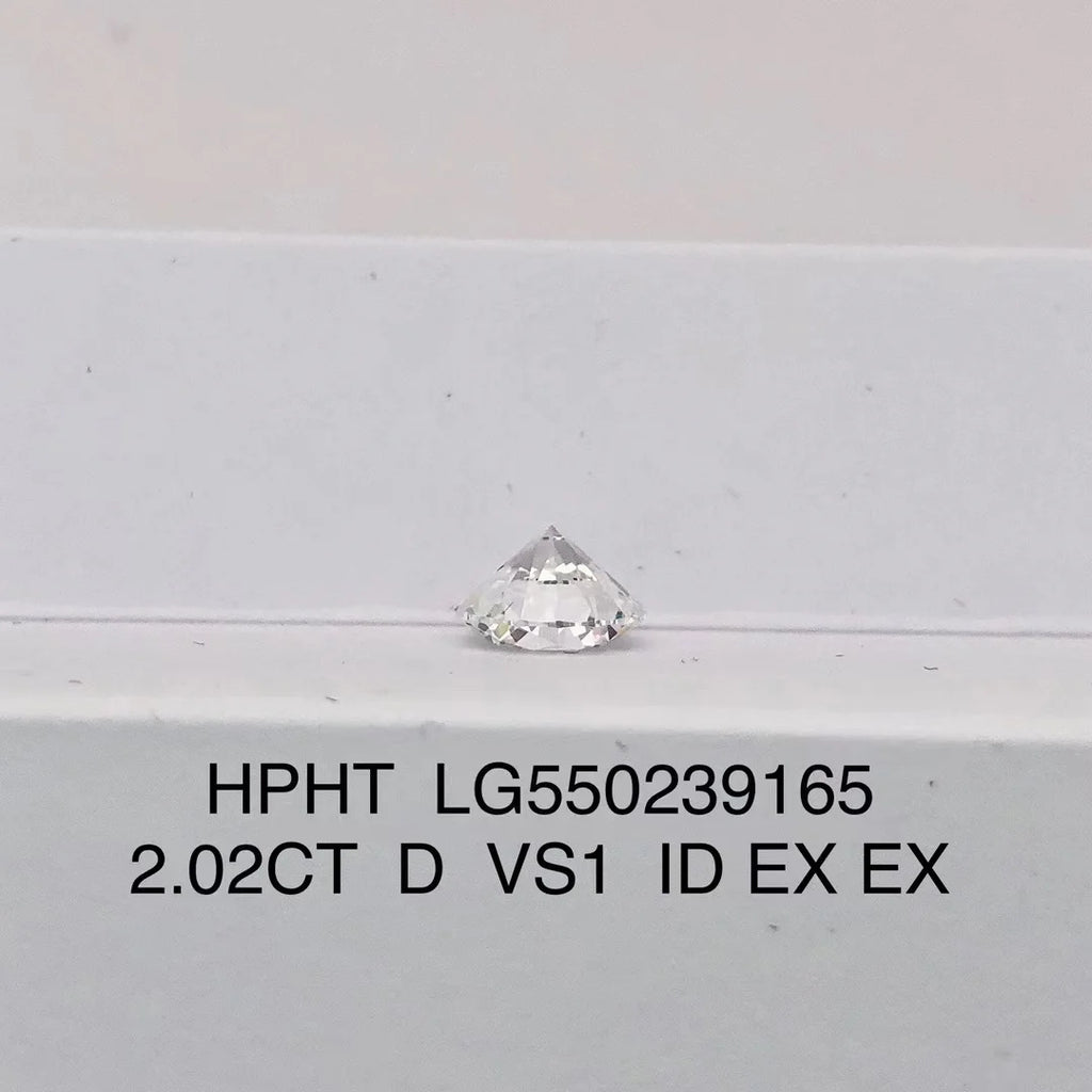 Wuzhou Gems IGI Certificate Lab Grown White D VS1 2CT 8MM Round Brilliant EX Cut HPHT Diamonds for Sale