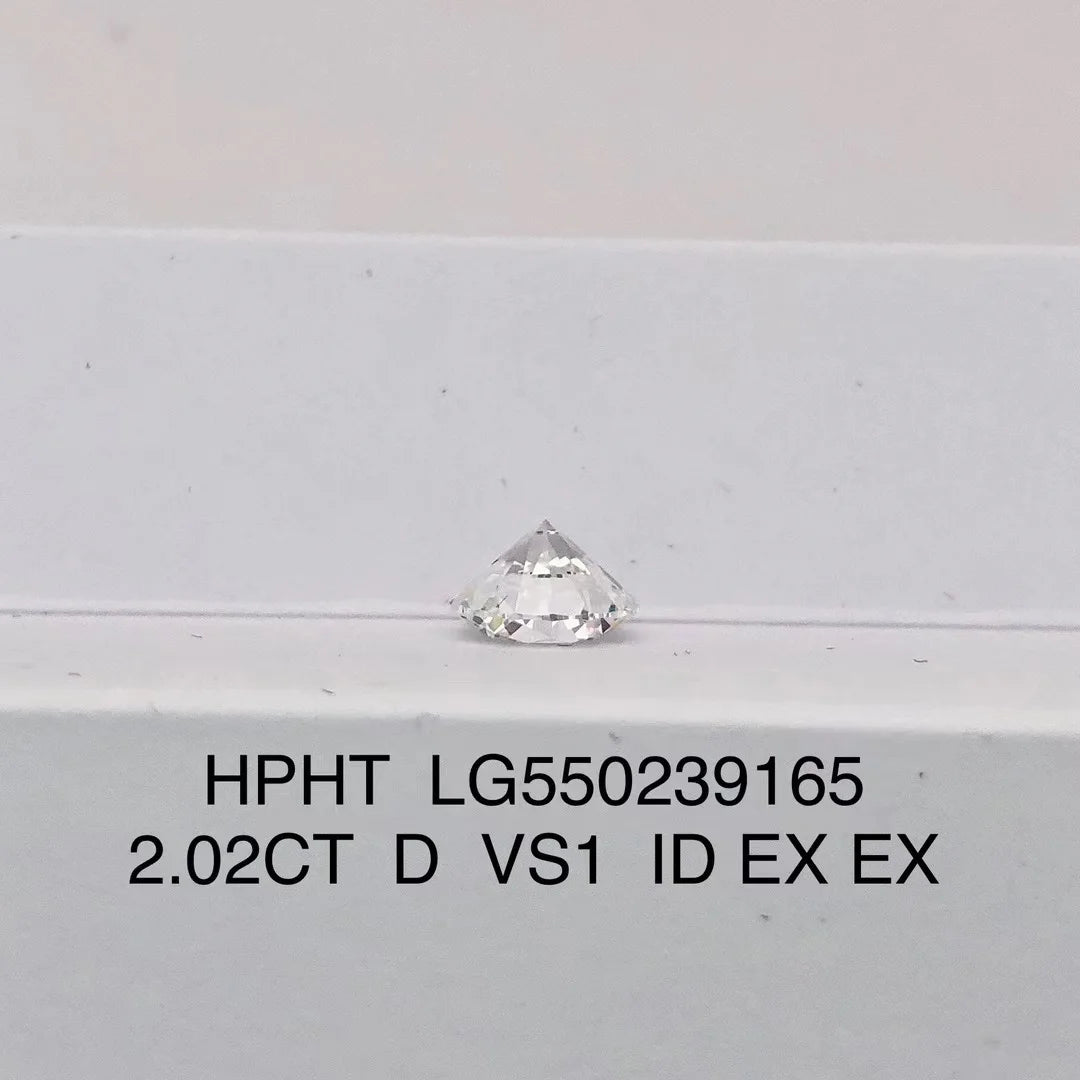 Wuzhou Gems IGI Certificate Lab Grown White D VS1 2CT 8MM Round Brilliant EX Cut HPHT Diamonds for Sale