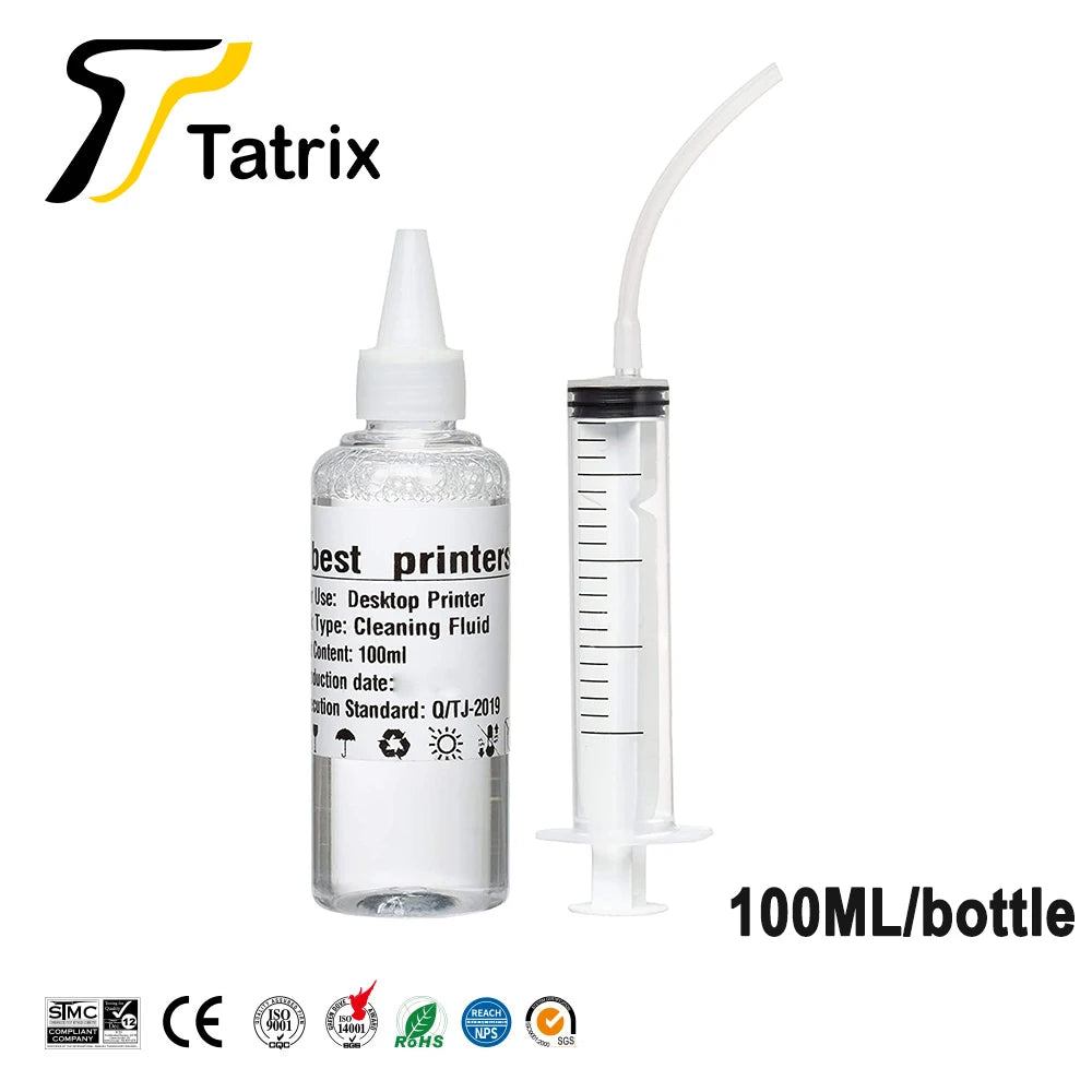 Tatrix Comaptibel inkjet Printer Cleaning Fluid Printhead Cleaner Kit Printers Liquid for Nozzle Inkjet Printers Cleaning KIT