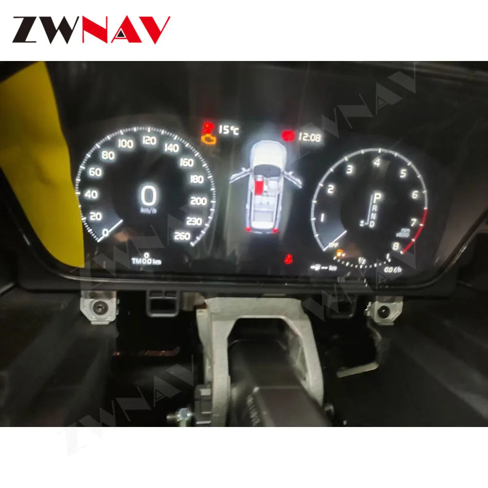 12.3" LCD Android Digital Dashboard Panel for Volvo XC90 S60 XC60 S90 2013-2020 Car Instrument Display Head Unit GPS Multimedia
