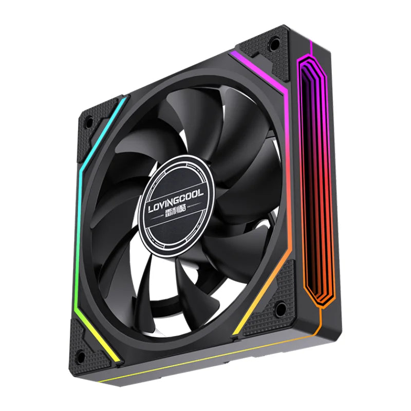Lovingcool Newest Design Colorful LED Computer Case Fan PWM 120mm Ventiladores PC ARGB Fan 5V 3PIN 4PIN Plastic RGB 40000 Hrs