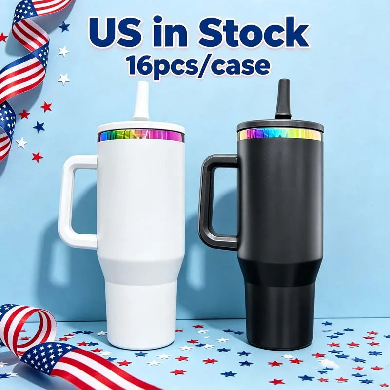 Us in Stock 40 OZ Insulated Office Use 20oz 24oz 32oz 40 OZ Flip Straw Tumbler for Home Office Outdoor Daily Use