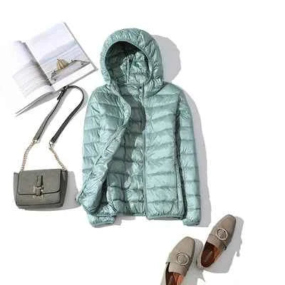 90% Ultra-light Plus Size Thin Down Jacket Women 2020 Autumn Winter Slim Short Hooded Warm White Duck Down Coat Women Outerwear