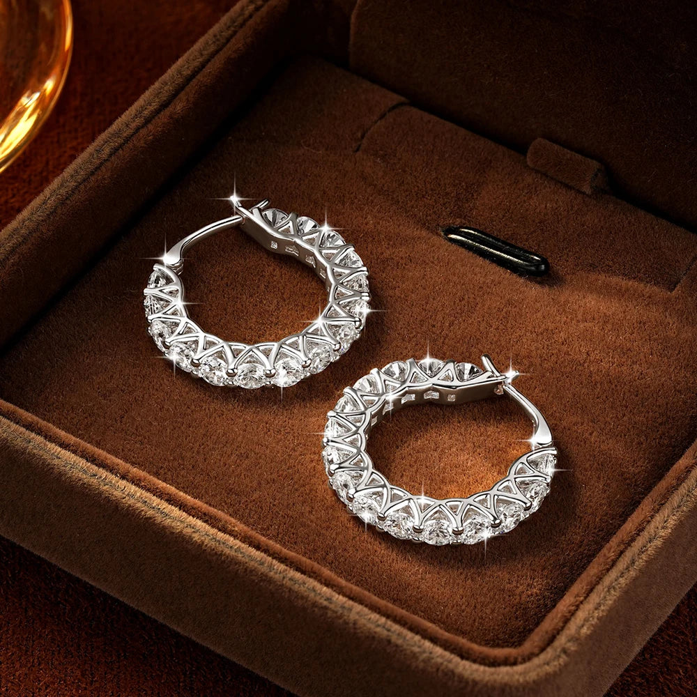 Free Shipping Luxury 14K Gold Filled Round Zircon Earrings Fashionable Full Diamond Hoop Earrings Jewelry Wedding Gift Wholesale