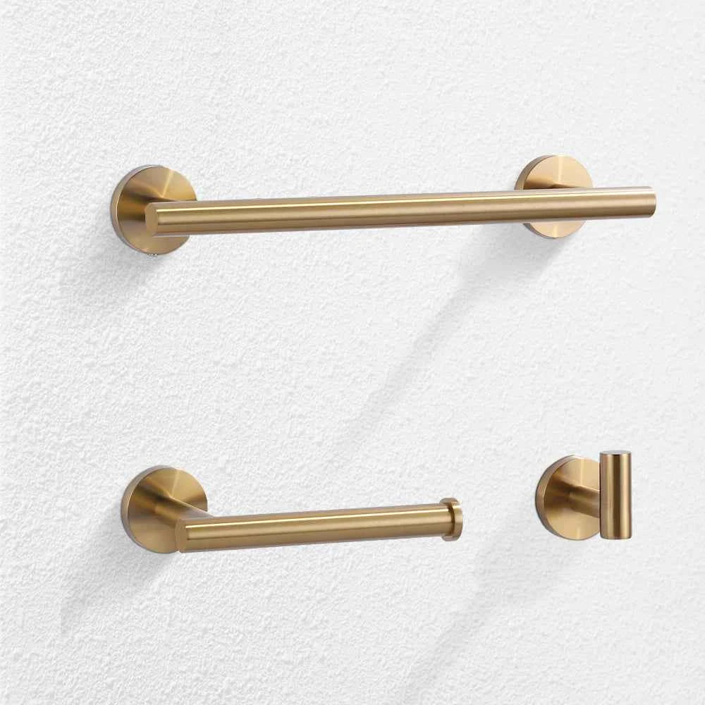 Hotel Decor Bath Hardware Set Oil Rubbed Bronze 3PCS Wall Mounted Screw-in Toilet Paper Holder/Robe Hooks/Towel Bars