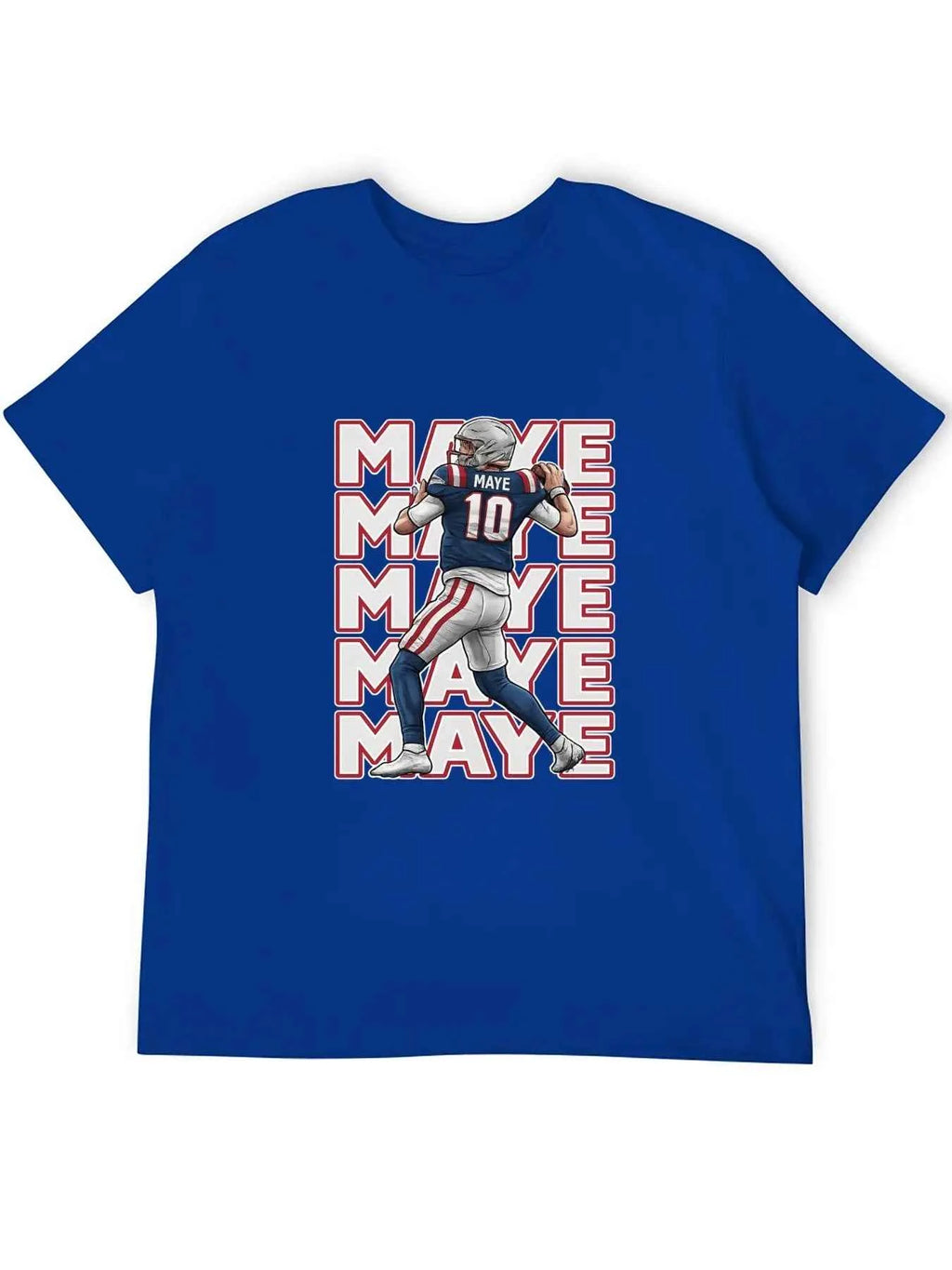 USA In-Stock New England Team Culture Shirt MAYE #10 Jersey T-Shirt Men's Casual Crew Neck T-Shirts 100% Cotton 180g Stretch Top