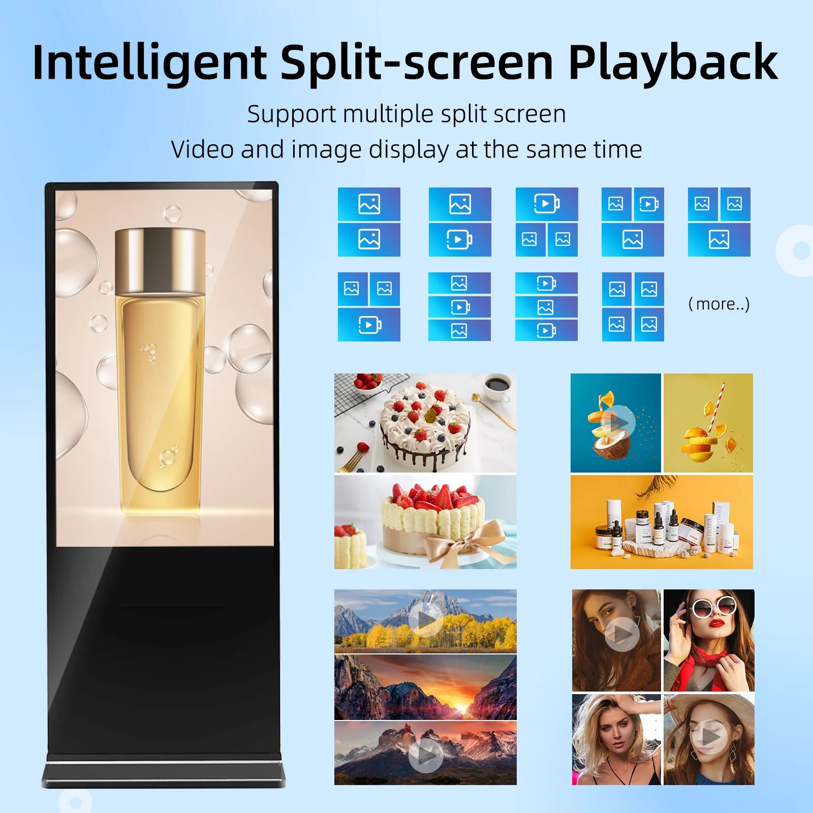 MWE Free Shipping US Warehouse DDP Price 43 55"Touch Screen 2K Indoor Floor Standing Totem LCD Advertising Digital Signage Kiosk